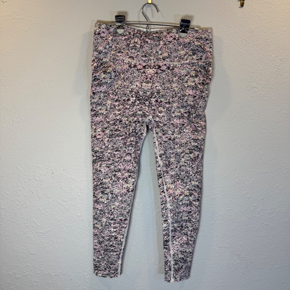 Fabletics Womens XL Purple Black Speckled High Waisted Leggings
